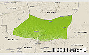 Physical 3D Map of Kab. Bojonegoro, shaded relief outside