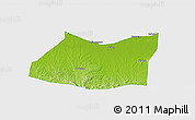 Physical 3D Map of Kab. Bojonegoro, single color outside