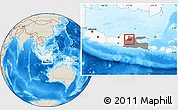 Shaded Relief Location Map of Kab. Bojonegoro, highlighted country, highlighted parent region