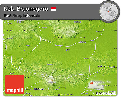 Physical Map of Kab. Bojonegoro