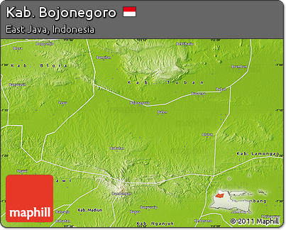 Physical Map of Kab. Bojonegoro