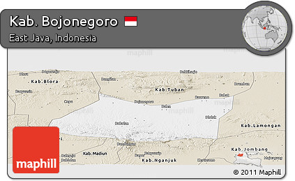 Classic Style Panoramic Map of Kab. Bojonegoro