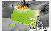 Physical 3D Map of Kab. Jember, darken, desaturated