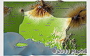 Physical 3D Map of Kab. Jember, darken