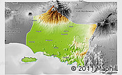 Physical 3D Map of Kab. Jember, desaturated