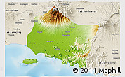 Physical 3D Map of Kab. Jember, shaded relief outside