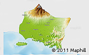 Physical 3D Map of Kab. Jember, single color outside