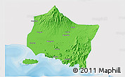 Political 3D Map of Kab. Jember, single color outside