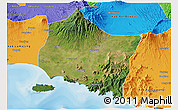 Satellite 3D Map of Kab. Jember, political outside