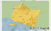 Savanna Style 3D Map of Kab. Jember, single color outside