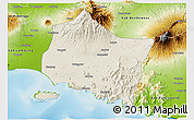 Shaded Relief 3D Map of Kab. Jember, physical outside