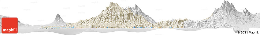 Shaded Relief Horizon Map of Kab. Jember, lighten, desaturated