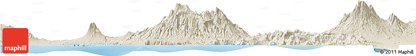 Shaded Relief Horizon Map of Kab. Jember