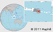 Gray Location Map of Kab. Jember, highlighted country, highlighted parent region