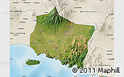 Satellite Map of Kab. Jember, shaded relief outside