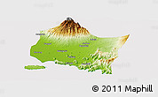 Physical Panoramic Map of Kab. Jember, cropped outside