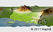 Physical Panoramic Map of Kab. Jember, darken