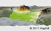 Physical Panoramic Map of Kab. Jember, darken, semi-desaturated