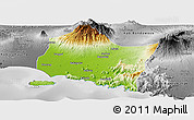Physical Panoramic Map of Kab. Jember, desaturated
