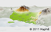 Physical Panoramic Map of Kab. Jember, lighten, semi-desaturated