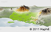 Physical Panoramic Map of Kab. Jember, semi-desaturated