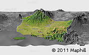 Satellite Panoramic Map of Kab. Jember, desaturated