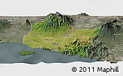 Satellite Panoramic Map of Kab. Jember, semi-desaturated