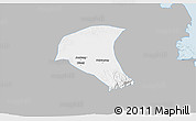 Gray 3D Map of Kab. Jombang, single color outside