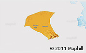 Political 3D Map of Kab. Jombang, single color outside