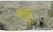 Satellite 3D Map of Kab. Jombang, semi-desaturated