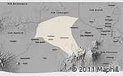 Shaded Relief 3D Map of Kab. Jombang, darken, desaturated