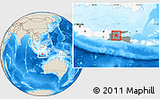 Shaded Relief Location Map of Kab. Jombang, highlighted country, highlighted parent region