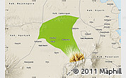 Physical Map of Kab. Jombang, shaded relief outside