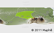 Physical Panoramic Map of Kab. Jombang, semi-desaturated