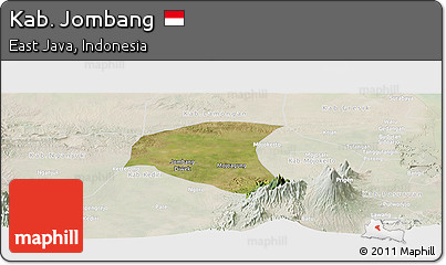 Satellite Panoramic Map of Kab. Jombang, lighten