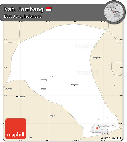 Classic Style Simple Map of Kab. Jombang