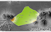 Physical 3D Map of Kab. Kediri, darken, desaturated