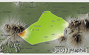 Physical 3D Map of Kab. Kediri, darken, semi-desaturated