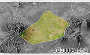 Satellite 3D Map of Kab. Kediri, desaturated