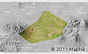 Satellite 3D Map of Kab. Kediri, lighten, desaturated