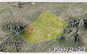 Satellite 3D Map of Kab. Kediri, semi-desaturated