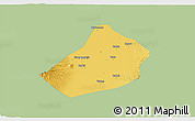 Savanna Style 3D Map of Kab. Kediri, single color outside