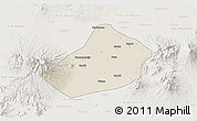 Shaded Relief 3D Map of Kab. Kediri, lighten
