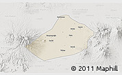 Shaded Relief 3D Map of Kab. Kediri, lighten, semi-desaturated
