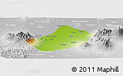 Physical Panoramic Map of Kab. Kediri, lighten, desaturated