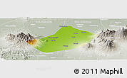 Physical Panoramic Map of Kab. Kediri, lighten, semi-desaturated