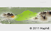 Physical Panoramic Map of Kab. Kediri, semi-desaturated