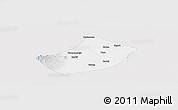 Silver Style Panoramic Map of Kab. Kediri, single color outside