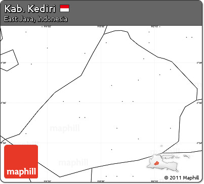 Blank Simple Map of Kab. Kediri, no labels