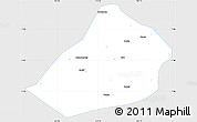 Silver Style Simple Map of Kab. Kediri, single color outside